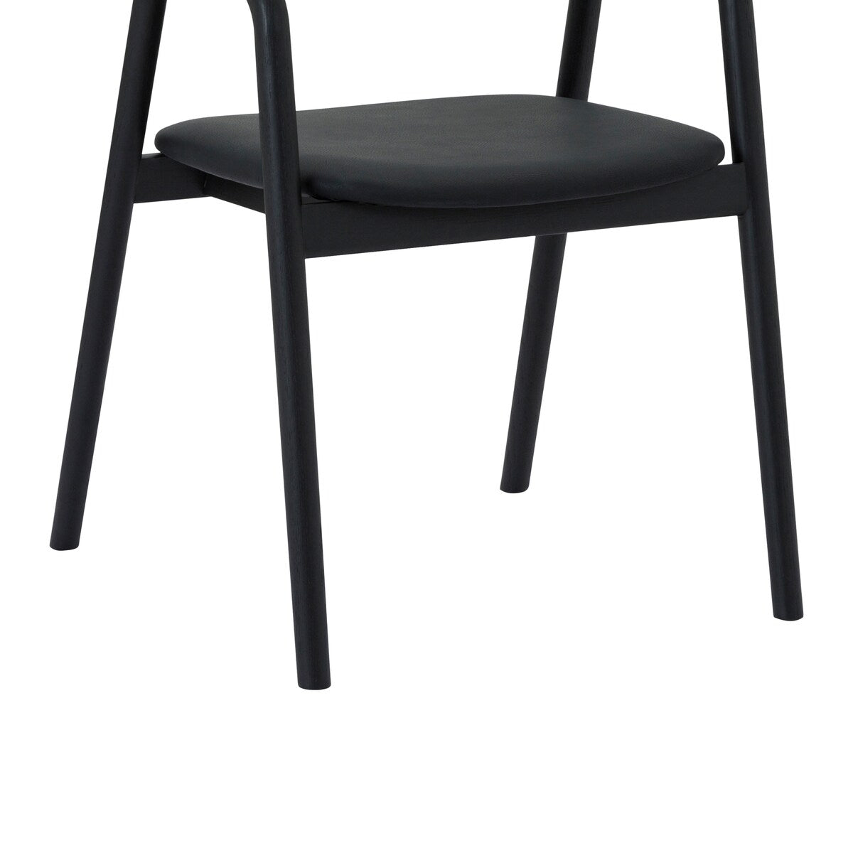 Apache Black Oak Solid Wood and Faux Leather Dining Chair
