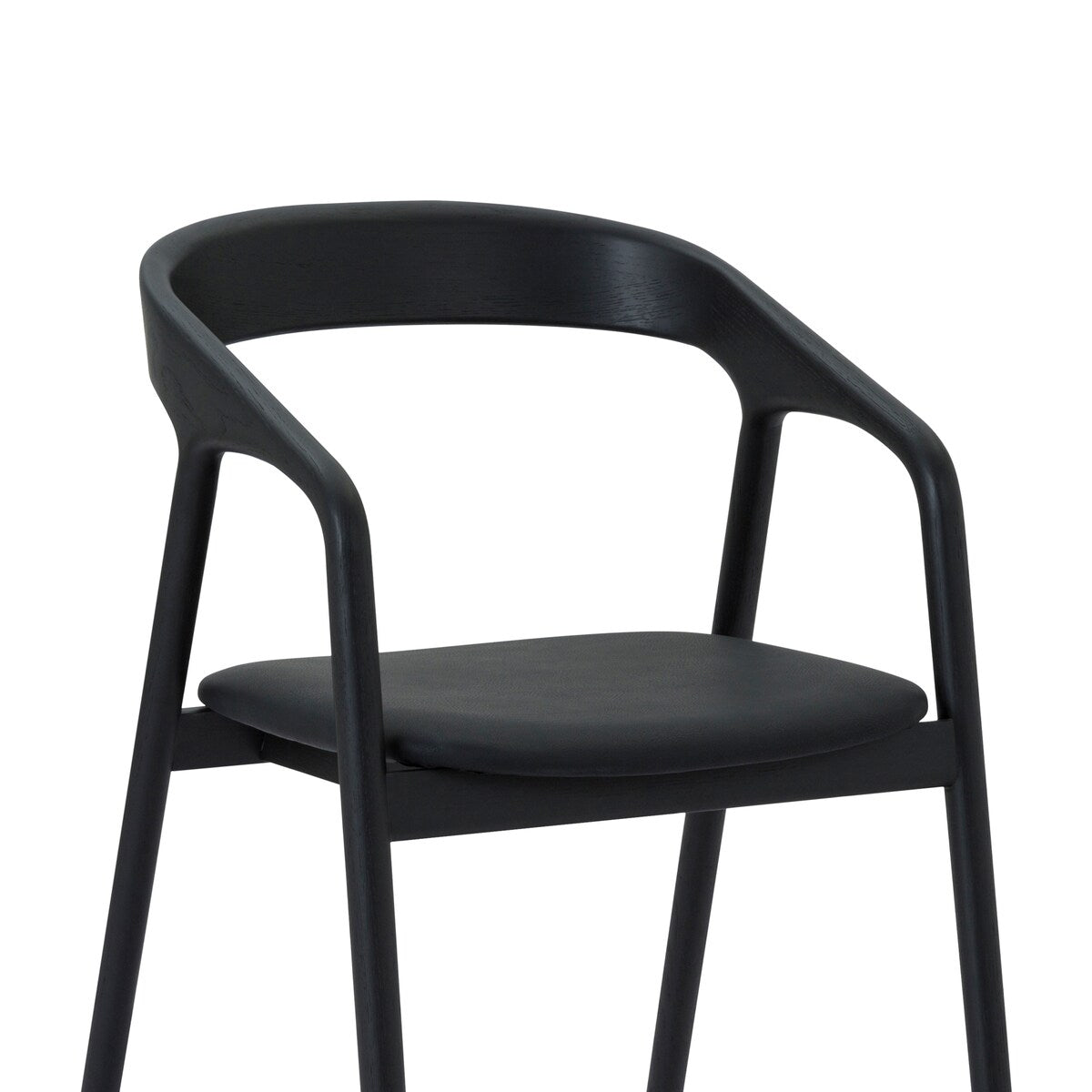 Apache Black Oak Solid Wood and Faux Leather Dining Chair