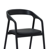 Apache Black Oak Solid Wood and Faux Leather Dining Chair