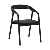 Apache Black Oak Solid Wood and Faux Leather Dining Chair