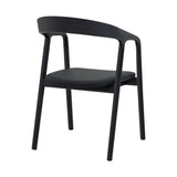Apache Black Oak Solid Wood and Faux Leather Dining Chair