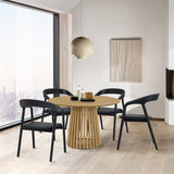 Apache Black Oak Solid Wood and Faux Leather Dining Chair