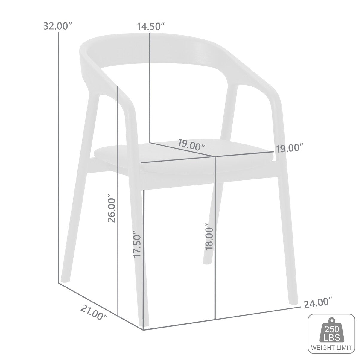 Apache Black Oak Solid Wood and Faux Leather Dining Chair