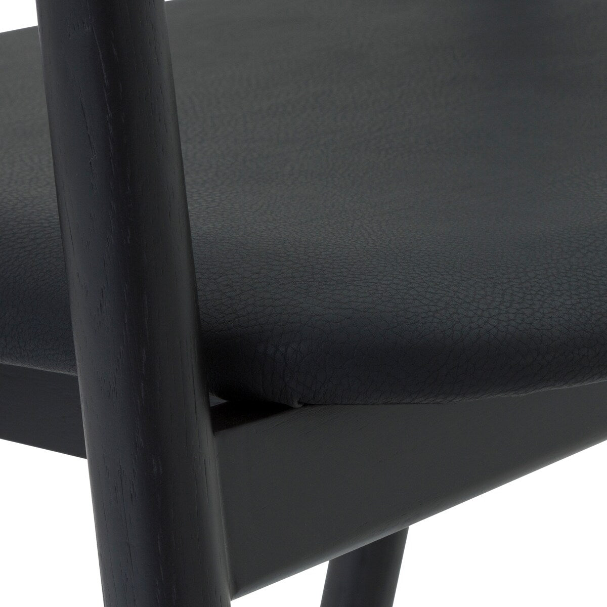 Apache Black Oak Solid Wood and Faux Leather Dining Chair