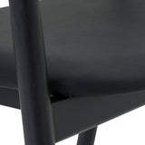 Apache Black Oak Solid Wood and Faux Leather Dining Chair