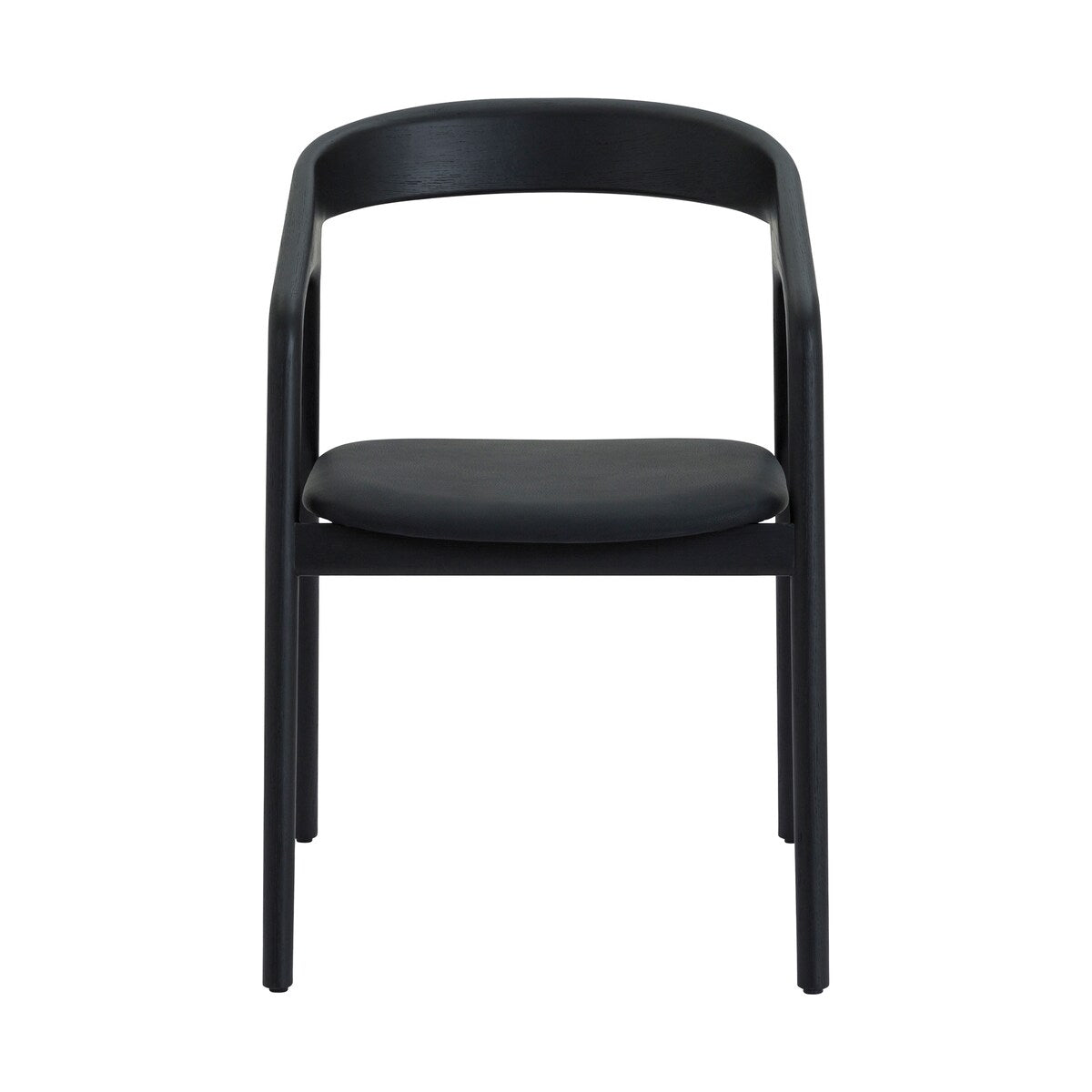 Apache Black Oak Solid Wood and Faux Leather Dining Chair