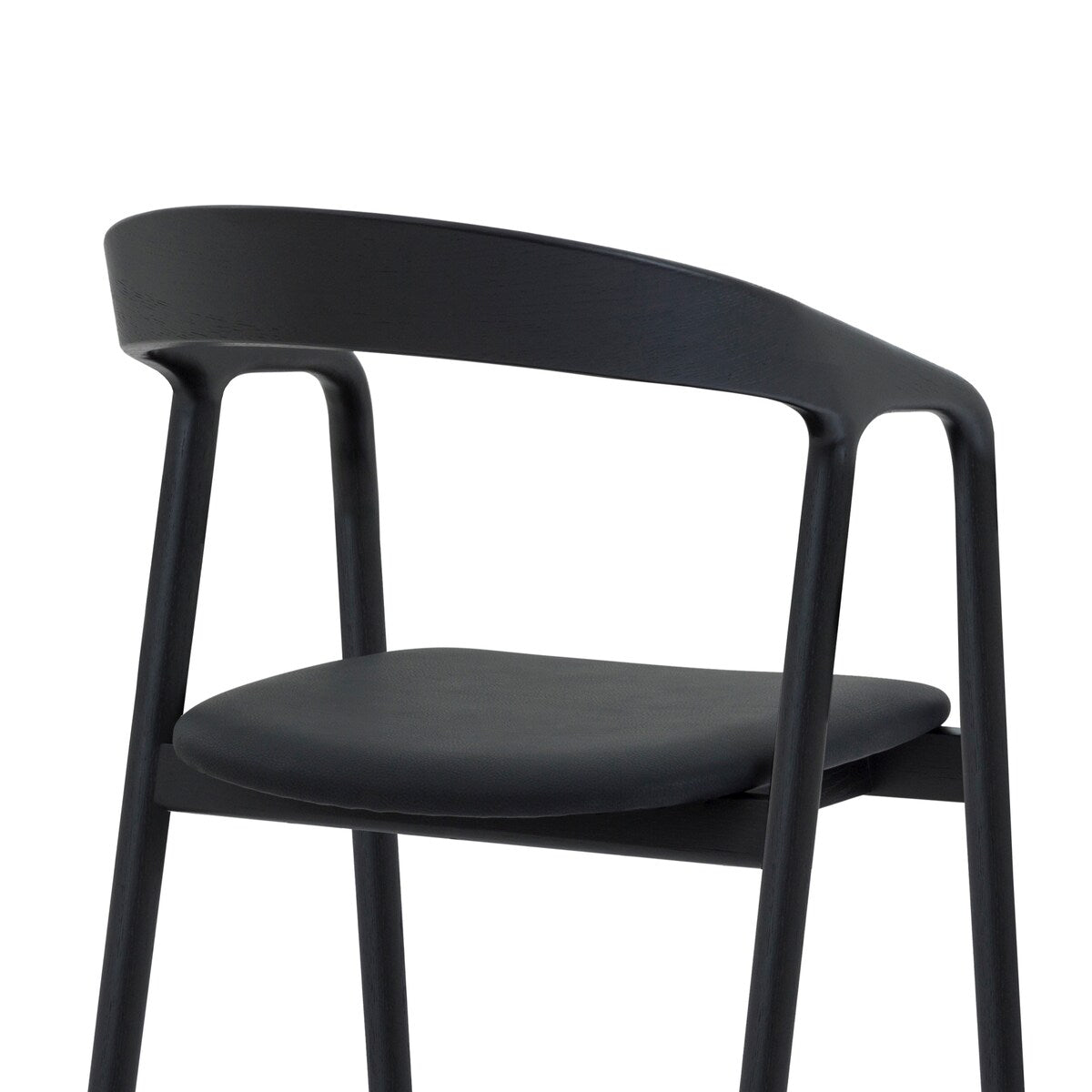 Apache Black Oak Solid Wood and Faux Leather Dining Chair