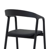 Apache Black Oak Solid Wood and Faux Leather Dining Chair