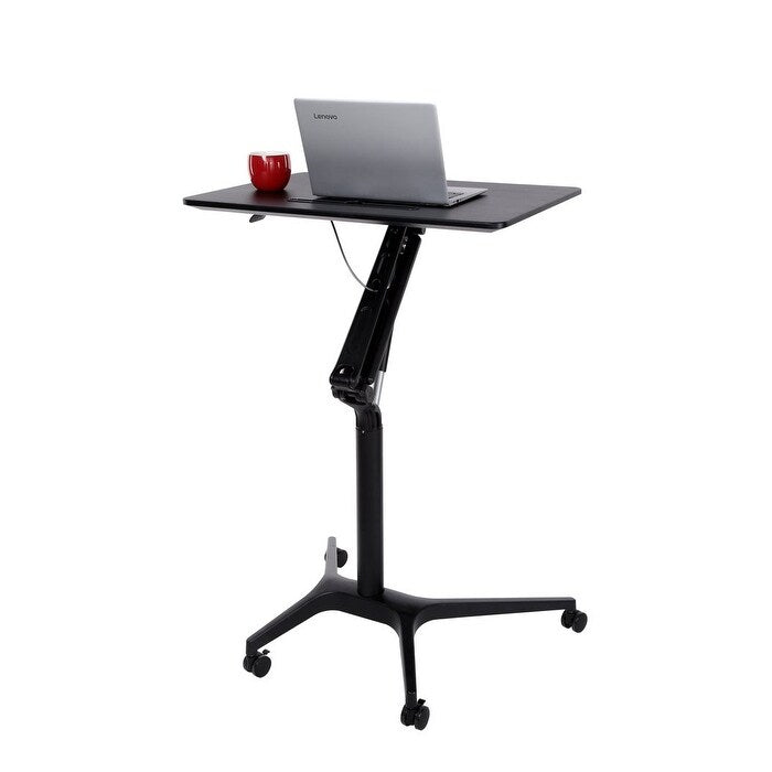 ApexDesk Mobile Pneumatic Laptop Rolling Desk 28” Wide Desktop 33.5” to 45.5” Height Adjustable