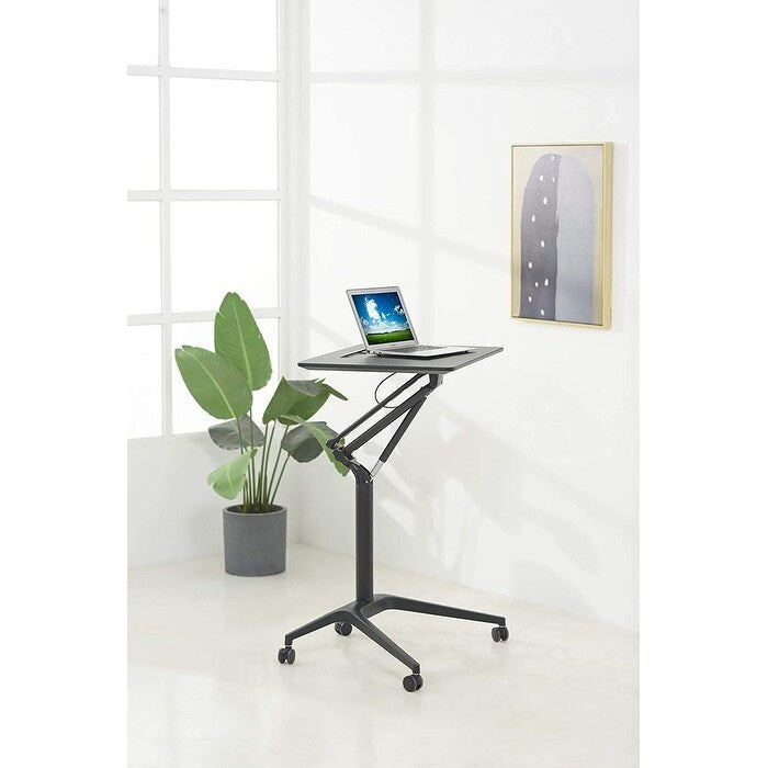 ApexDesk Mobile Pneumatic Laptop Rolling Desk 28” Wide Desktop 33.5” to 45.5” Height Adjustable