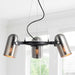 Apollo 22" 3-Light Adjustable Metal LED Chandelier, Brushed Nickel/Black by JONATHAN Y