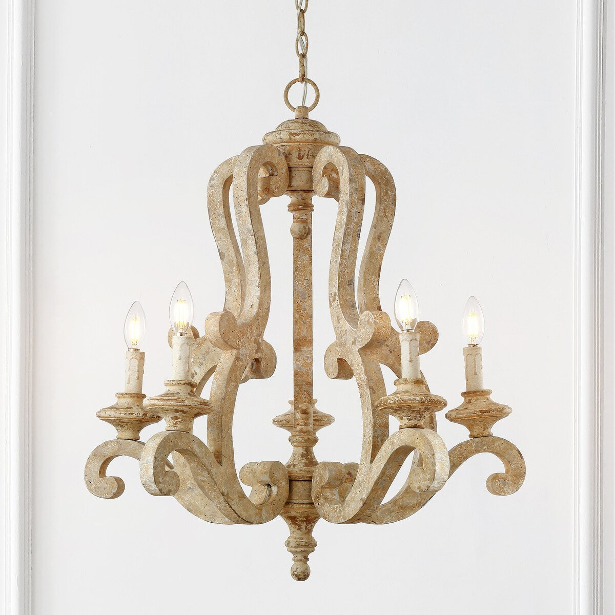 Apollo 22" 3-Light Adjustable Metal LED Chandelier, Brushed Nickel/Black by JONATHAN Y