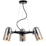 Apollo 22" 3-Light Adjustable Metal LED Chandelier, Brushed Nickel/Black by JONATHAN Y
