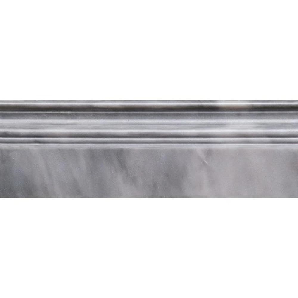 Apollo tile 4 x 12 Grandis Polished Cloud Gray Bardiglio Nuvolato Marble Tile (3.33 sq ft/case) - 10 Pack