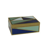 Appealing Decoratve Wood And Glass Storage Box, Multi Colour