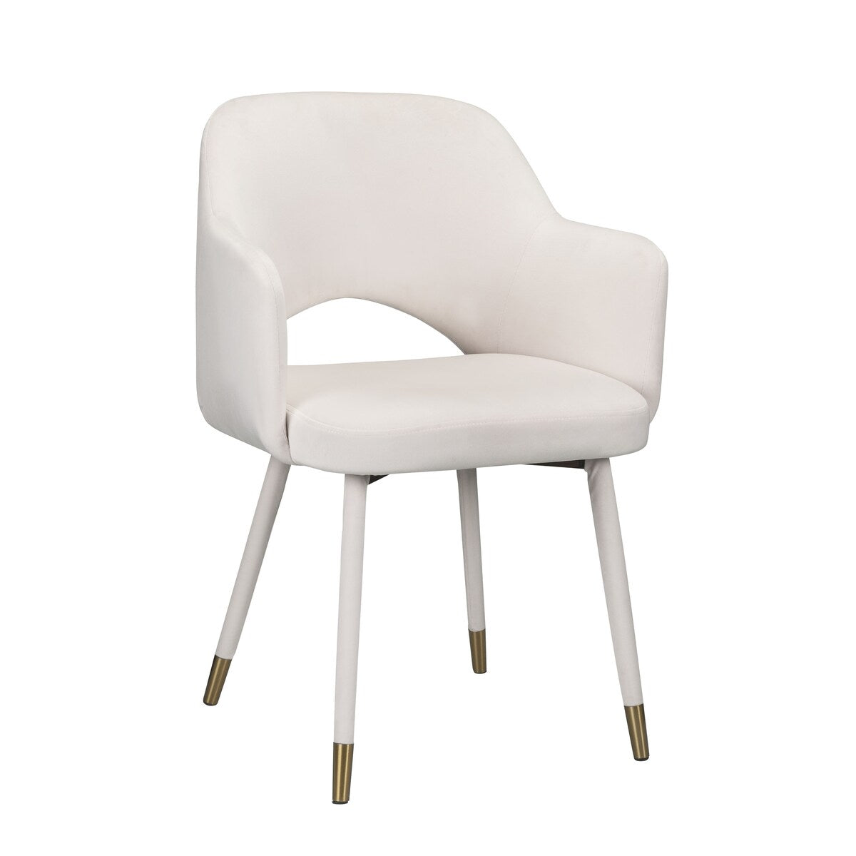 Applewood Accent Chair, Cream Velvet & Gold