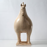 Approx. 22 Inches Wide Extra Large Fat Tang Horse Statue Vintage White