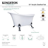 Kingston Brass Aqua Eden Slipper Clawfoot 51 in. Soaking Bathtub