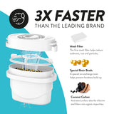 Aqua Optima Water Filter Pitcher Value Pack with 6 Evolve+ Filter, Daisy Design, White