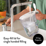 Aqua Optima Water Filter Pitcher Value Pack with 6 Evolve+ Filter, Daisy Design, White