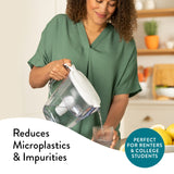 Aqua Optima Water Filter Pitcher Value Pack, with 3 Compact Filter, Daisy Design, White