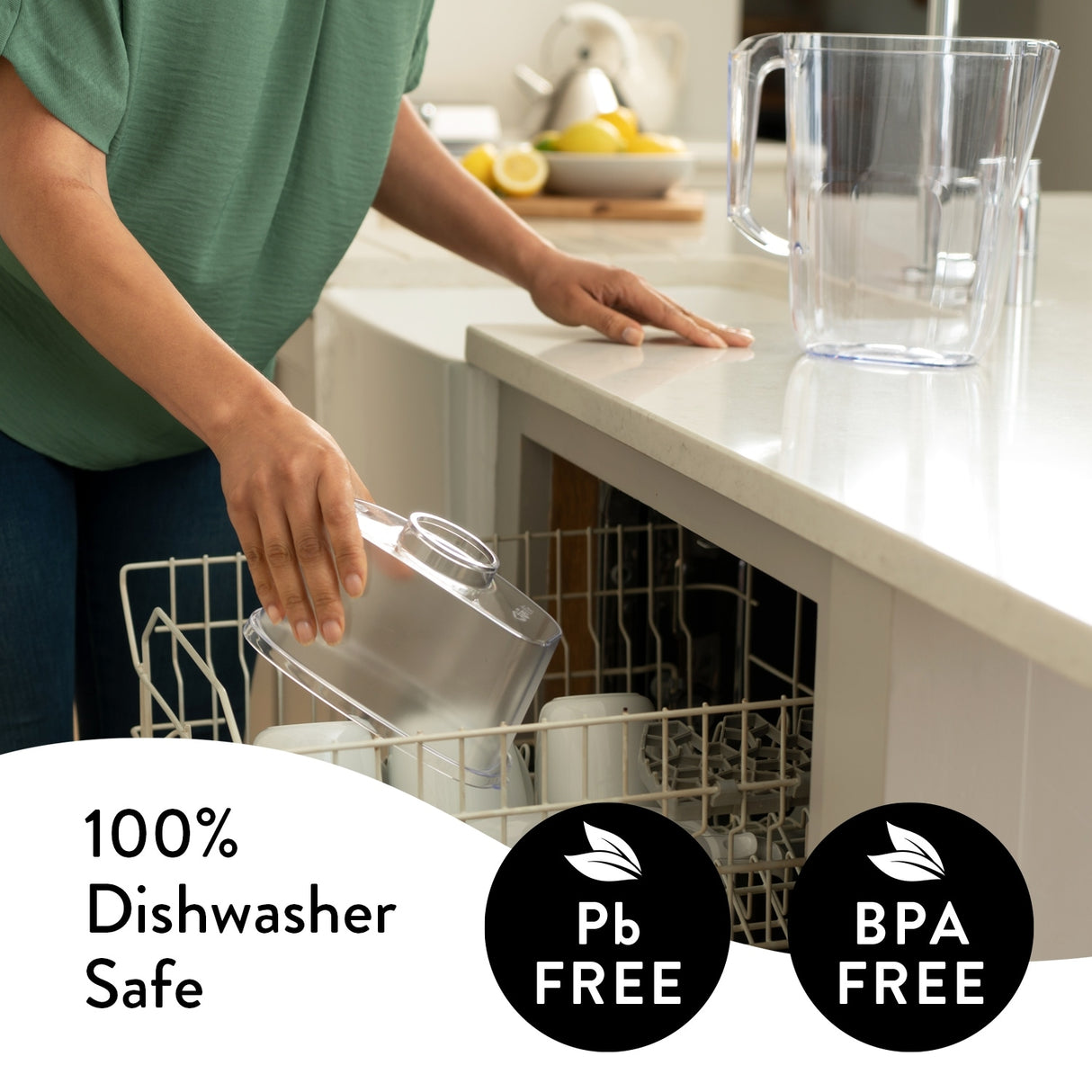 Aqua Optima Water Filter Pitcher Value Pack, with 3 Compact Filter, Daisy Design, White