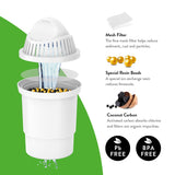 Aqua Optima Water Filter Pitcher Value Pack, with 3 Compact Filter, Daisy Design, White