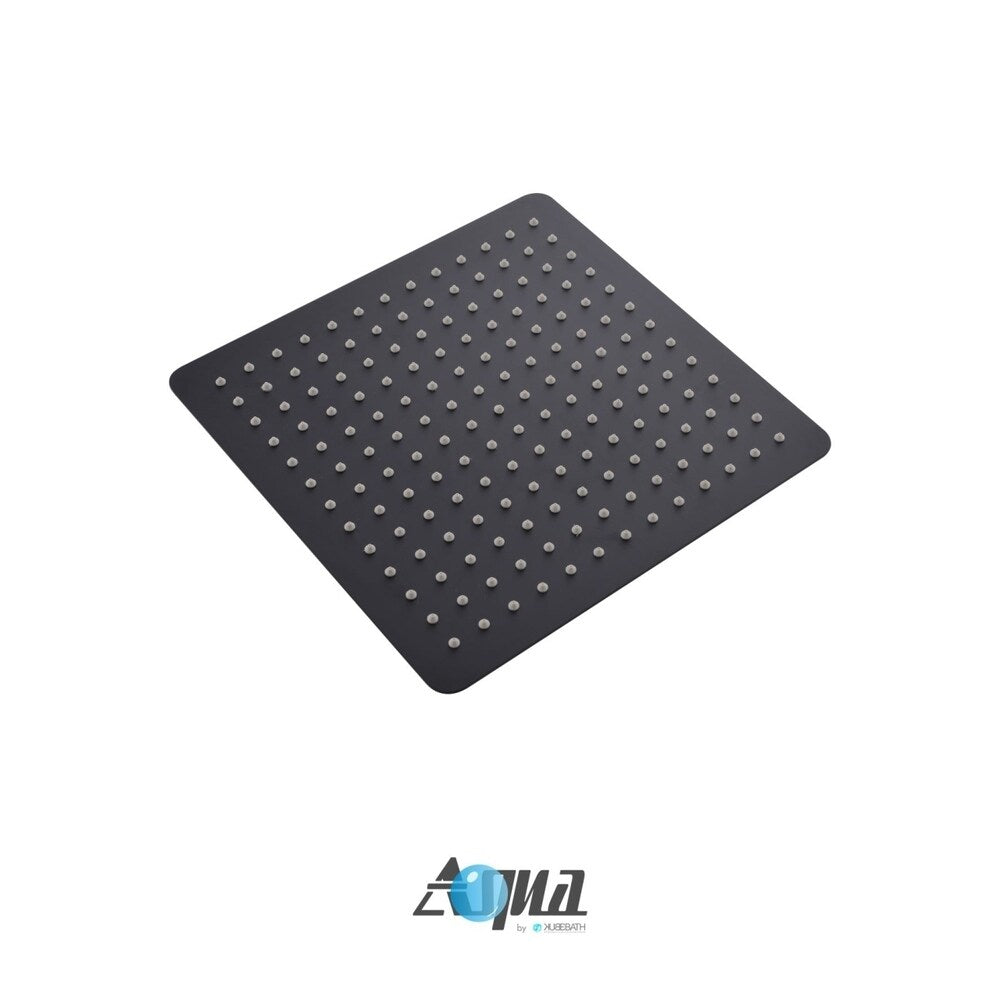 Aqua Piazza Black Shower Set w/ 12" Square Rain Shower Head