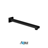 Aqua Piazza Black Shower Set w/ 12" Square Rain Shower Head