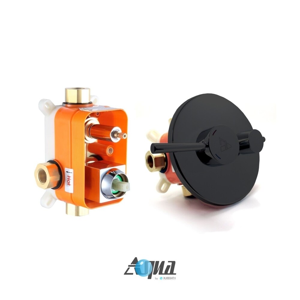 Aqua Rondo by KubeBath 2-Way Rough-In Valve W/ Cover Plate, Handle and Diverter