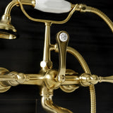 Aqua Vintage 7-Inch Wall Mount Tub Faucet with Hand Shower