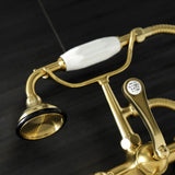 Aqua Vintage 7-Inch Wall Mount Tub Faucet with Hand Shower