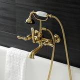 Aqua Vintage 7-Inch Wall Mount Tub Faucet with Hand Shower