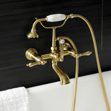 Aqua Vintage 7-Inch Wall Mount Tub Faucet with Hand Shower