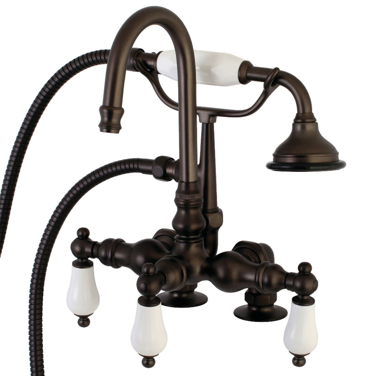 Kingston Brass Aqua Vintage Clawfoot Tub Faucet with Hand Shower