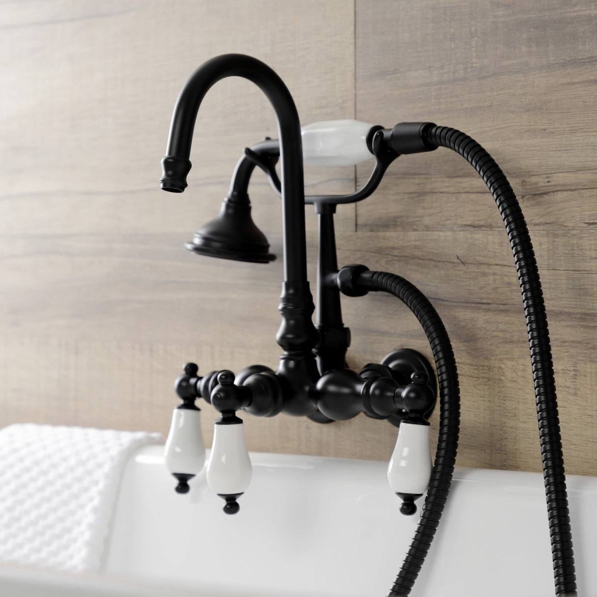 Kingston Brass Aqua Vintage Wall Mount Clawfoot Tub Faucet