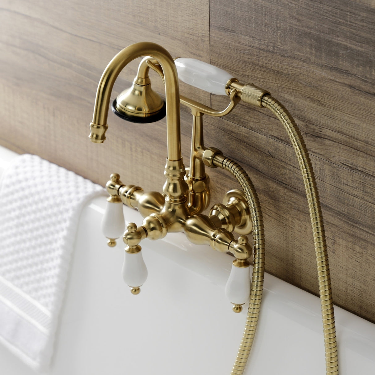 Kingston Brass Aqua Vintage Wall Mount Clawfoot Tub Faucet