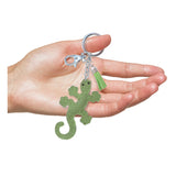 Aqua79 Gecko Keychain - Green Sparkling Rhinestones Charm with Tassel - 3.9 x 2.4 x 0.4 inches