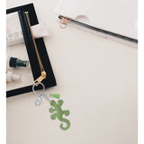 Aqua79 Gecko Keychain - Green Sparkling Rhinestones Charm with Tassel - 3.9 x 2.4 x 0.4 inches
