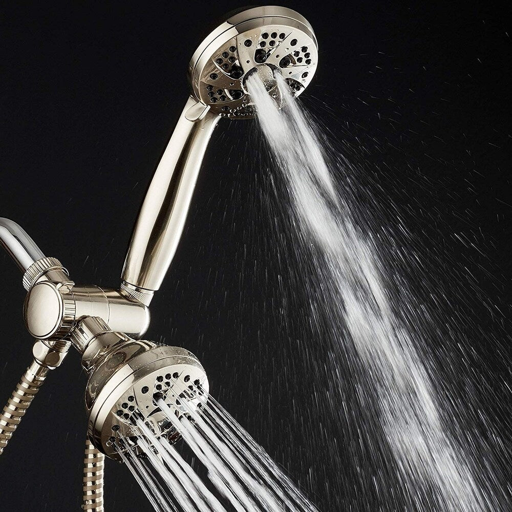 AquaDance Brushed Nickel High Pressure 6 Setting Shower Head Combo