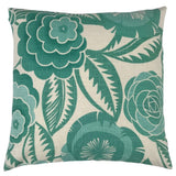 Aquamarine Tropical Floral Throw Pillow