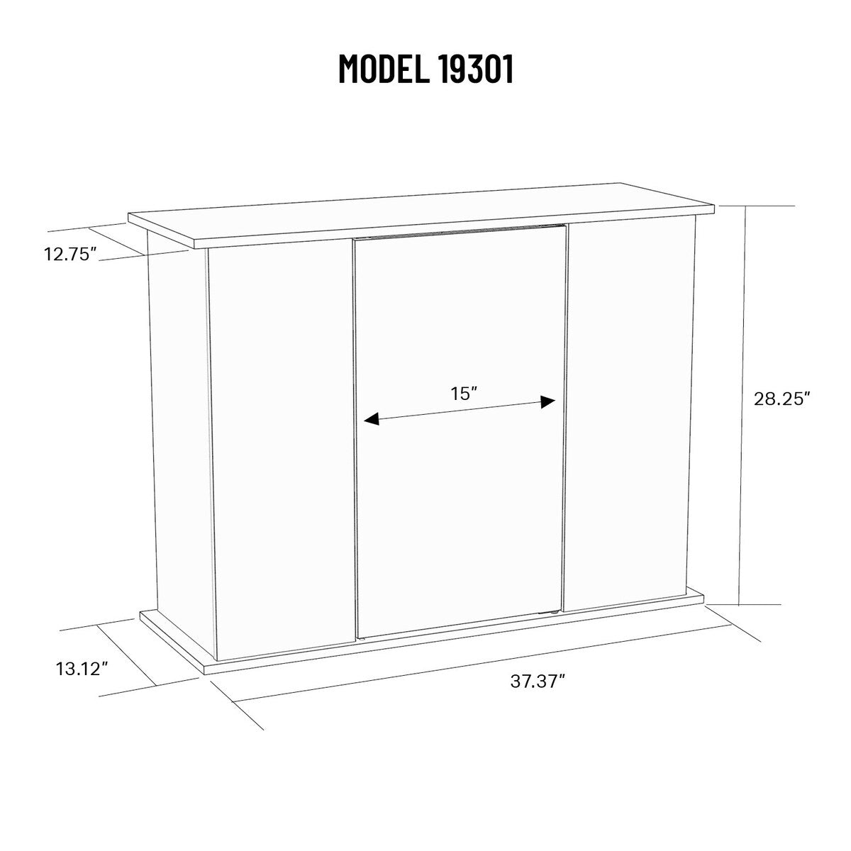 Aquatic Fundamentals 30/45 Gallon Serene Cherry Aquarium Stand with Enclosed Storage