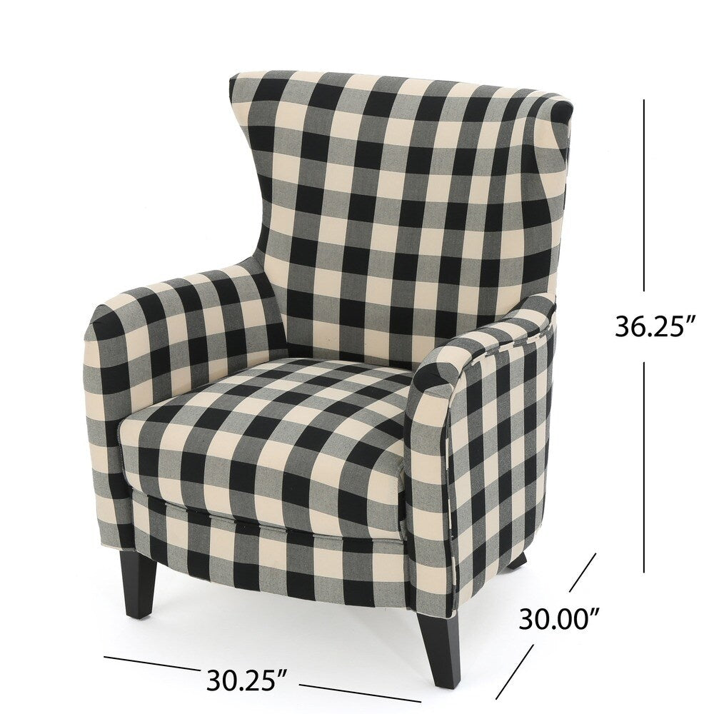 Arabella Plaid Fabric Club Chair by Christopher Knight Home