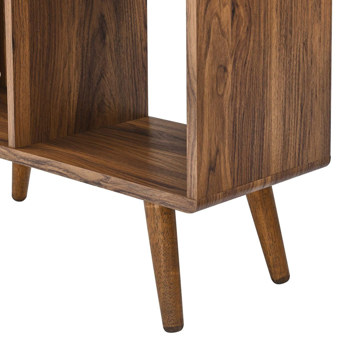 Arbor Mid-century Modern Walnut Wooden 5 Shelf Bookcase Display Cabinet