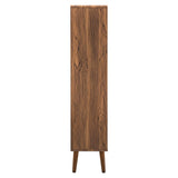Arbor Mid-century Modern Walnut Wooden 5 Shelf Bookcase Display Cabinet