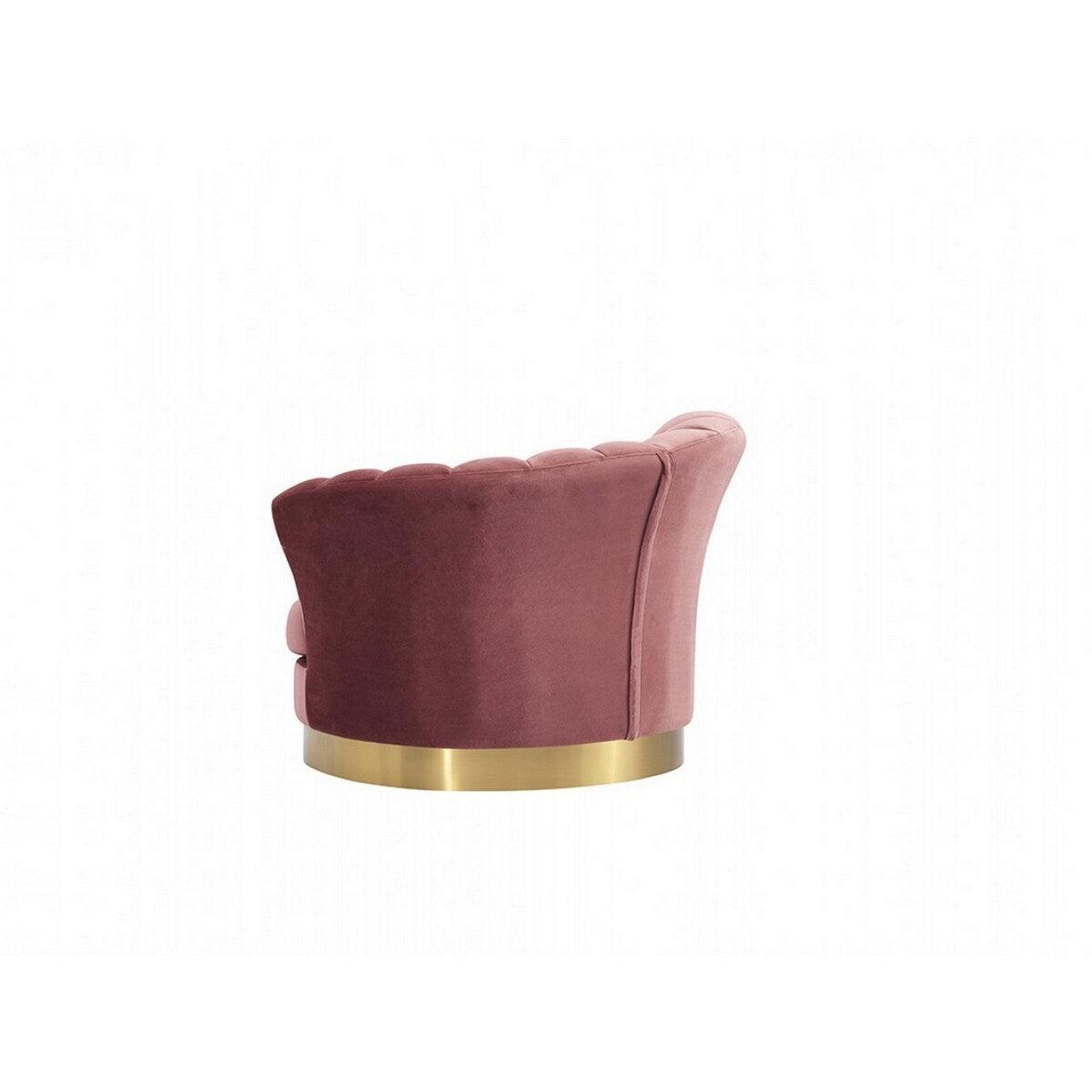 Arch Design Fabric Lounge Chair with Vertically Tufted Backrest, Pink