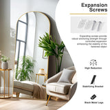 Arched Full Length Mirror with Solid Wood Frame