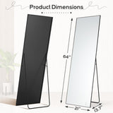 Mirror Full Length, 21"x64" Body Wall Mirrors, Floor Standing, Large Tall Mirror with Stand Aluminum Alloy Frame
