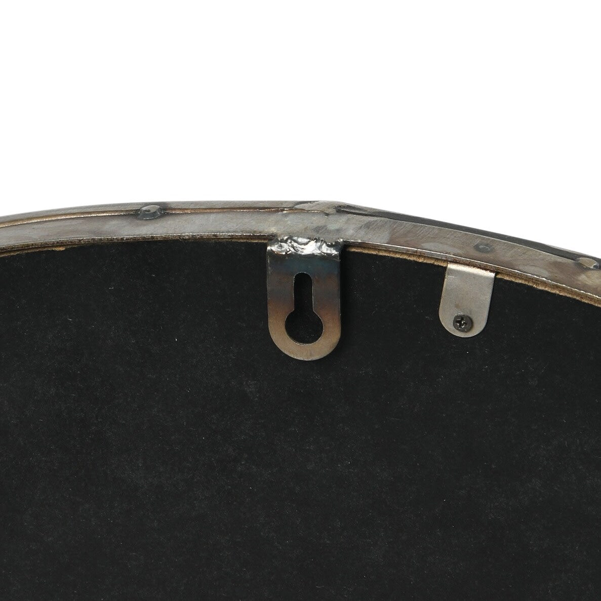 Arched Mirror with Metal Trim - Black