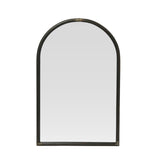 Arched Mirror with Metal Trim - Black